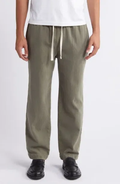 Frame Drawstring Terry Cloth Travel Pants In Smokey Olive