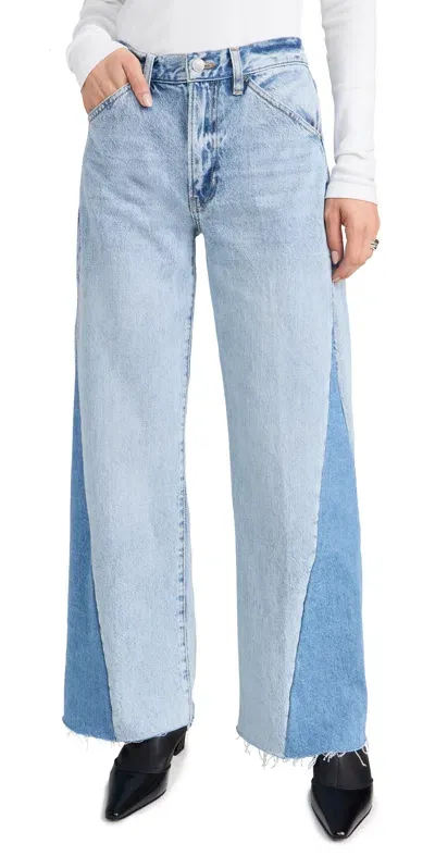 Frame Le Baggy Palazzo Outseam Insert Jeans Fairytale In Blue