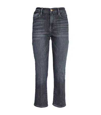 Frame Le High Straight Jeans In Blue