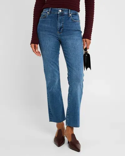 Frame Le High Straight Raw Fray Jeans In Mermaid