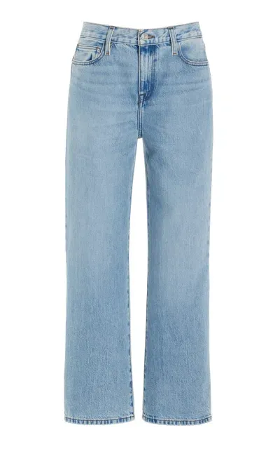 Frame Le Jane Ankle Cropped High-rise Straight-leg Jeans In Blue