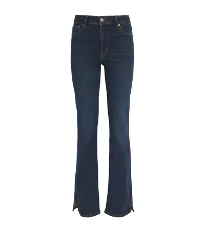 Frame Le Mini Boot Outseam Slit Jeans In Navy