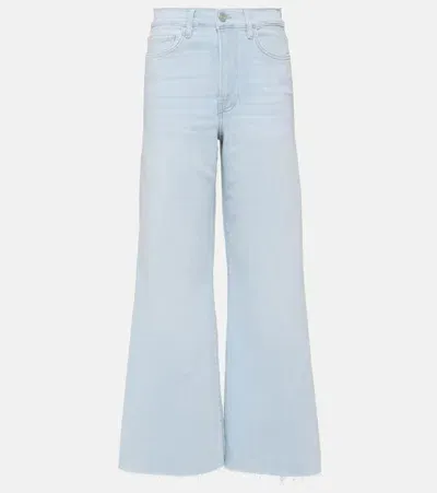 Frame Le Palazzo Cropped Wide-leg Jeans In Blau