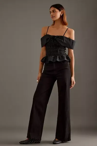 Frame Le Slim Palazzo Jeans In Black