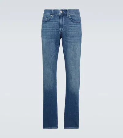 Frame L'homme Mid-rise Slim Jeans In Blue