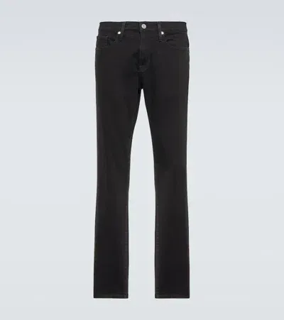 Frame L'homme Mid-rise Slim Jeans In Schwarz