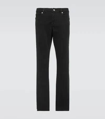 Frame L'homme Mid-rise Slim Jeans In Schwarz