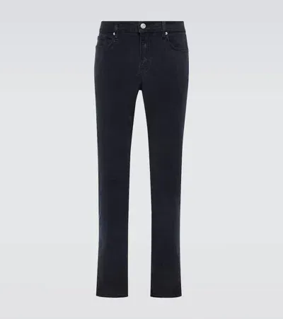 Frame Mid-rise Slim Jeans In Black