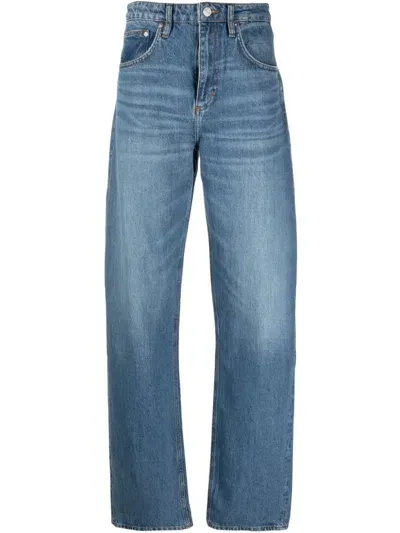 Frame High-rise Wide-leg Jeans In Blue