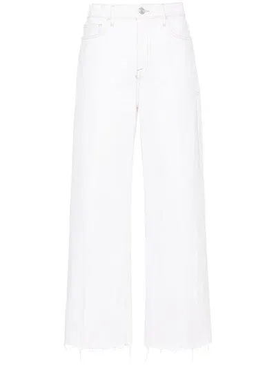 Frame White High-waist Wide-legged Jeans