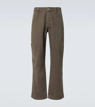 Frame Workwear Canvas Straight Pants In Beige