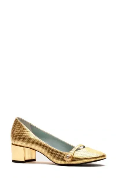 Frances Valentine Gaga Pump In Leather Gold