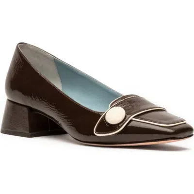 Frances Valentine Mackie Pump In Chocolate/oyster