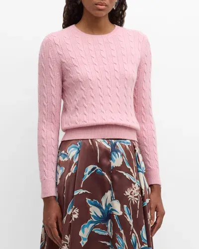 Frances Valentine Ricky Cable-knit Organic Cotton Sweater In Pink