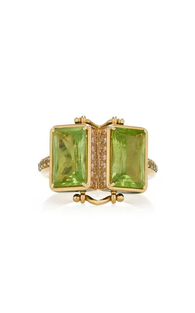 Francesca Villa Love Handles 18k Yellow Gold Peridot Ring