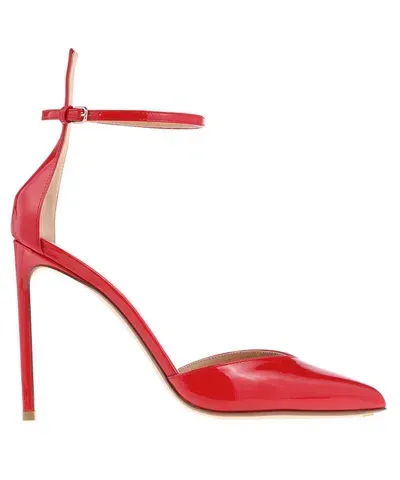 Francesco Russo Patent Leather Pointy-toe Pumps In Red