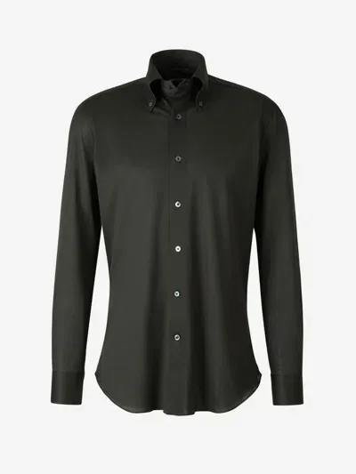 Fray Cotton Shirt In Dark Green