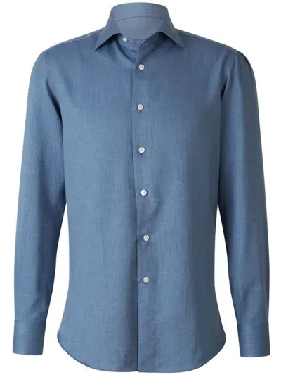 Fray Twill Shirt In Blau