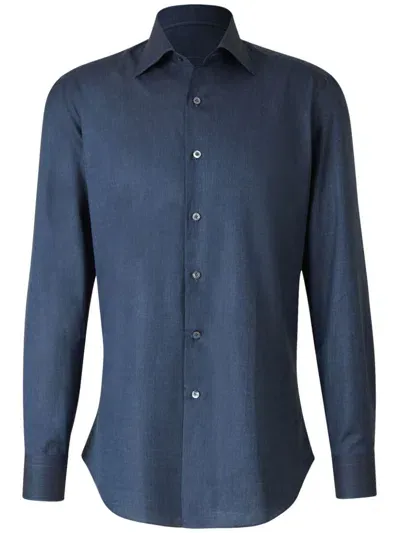 Fray Twill Shirt In Blue