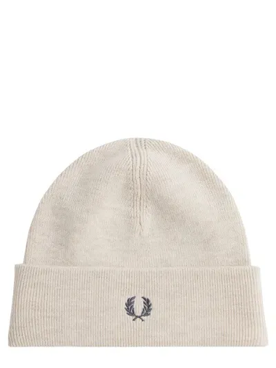 Fred Perry Beanie Hat With Logo In Black