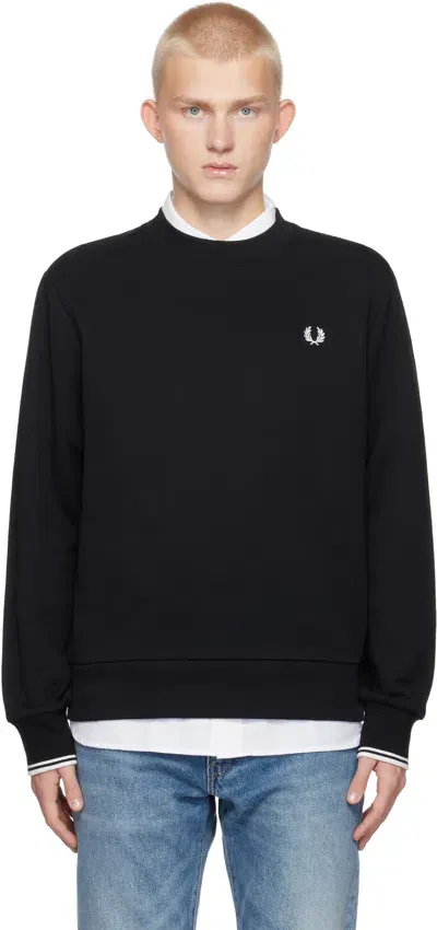 Fred Perry Black Crew Neck Sweatshirt