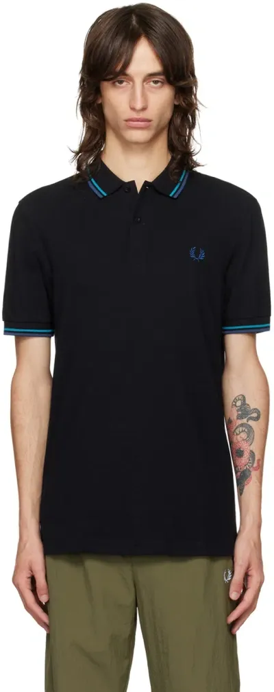 Fred Perry Black 'the Twin Tipped ' Polo In X50