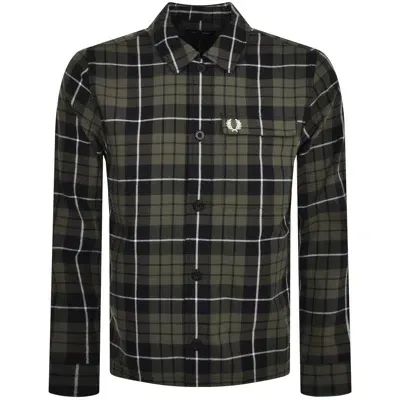 Fred Perry Check Overshirt Green