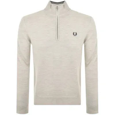 Fred Perry Classic Half Zip Jumper Beige