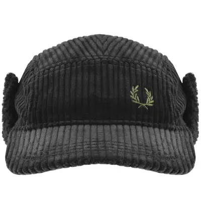 Fred Perry Corduroy Trapper Cap Black