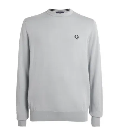 Fred Perry Cotton-wool Laurel Sweater In Blue