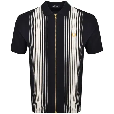 Fred Perry Full Zip Polo T Shirt Navy