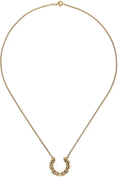 Fred Perry Gold Laurel Wreath Necklace In 480