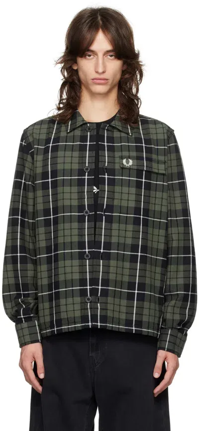 Fred Perry Green Check Overshirt In W19