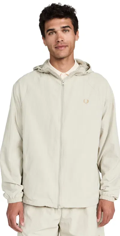 Fred Perry Hooded Shell Jacket Light Oyster