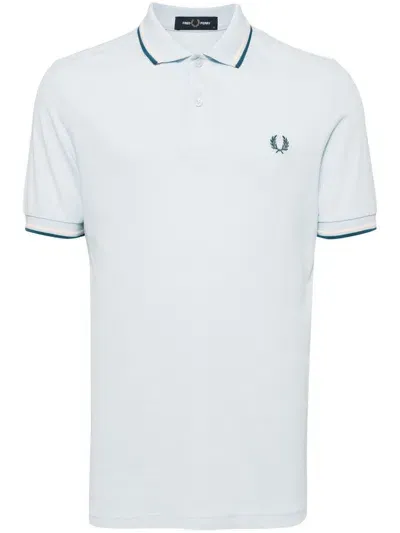 Fred Perry Logo-embroidered Cotton Polo Shirt In Grey