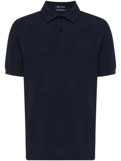 Fred Perry Logo-embroidered Polo Shirt In Blue