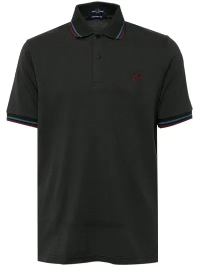 Fred Perry Logo-embroidered Polo Shirt In Green