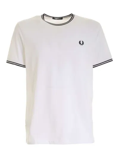 Fred Perry T-shirt With Logo Embroidery In White