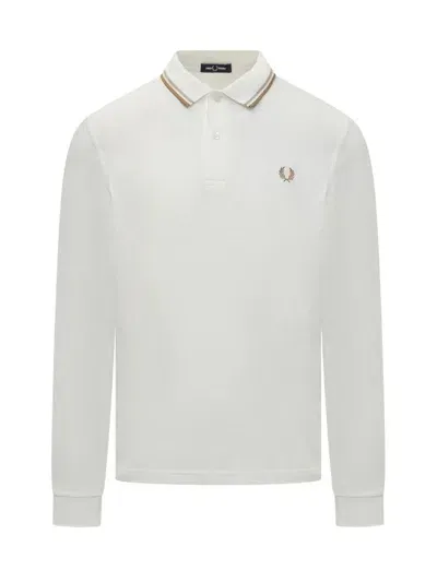 Fred Perry Long Sleeve Polo In White