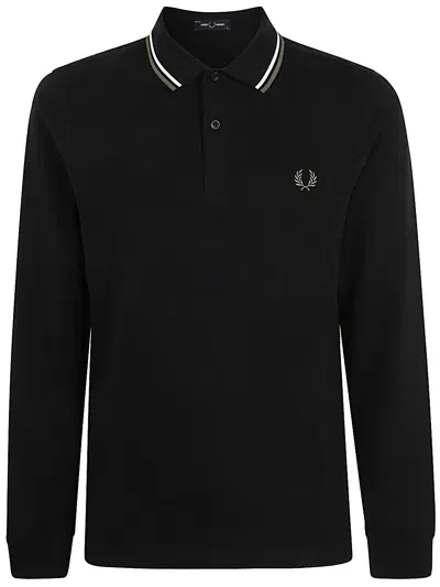 Fred Perry Long Sleeve Twin Tipped Shirt In Black