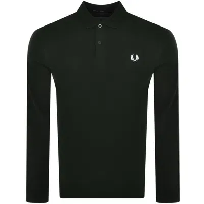 Fred Perry Long Sleeved Pique Polo T Shirt Green