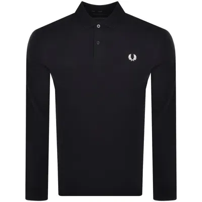 Fred Perry Long Sleeved Pique Polo T Shirt Navy