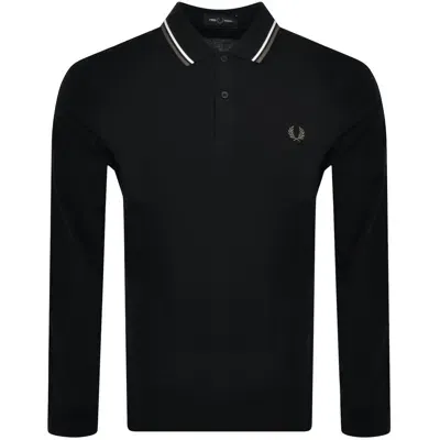 Fred Perry Long Sleeved Polo T Shirt Black