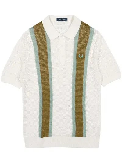 Fred Perry Open-knit Shirt In White