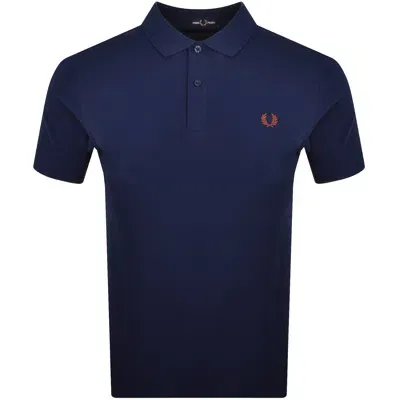 Fred Perry Plain Polo T Shirt Navy