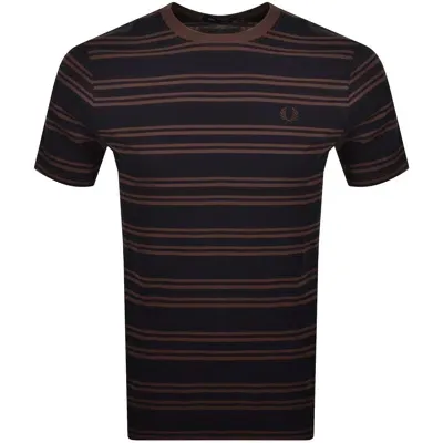 Fred Perry Sport Fine Stripe T Shirt Navy