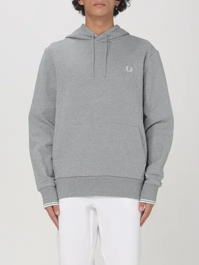 Fred Perry Tipped Hooded Sweatshirt In Grau