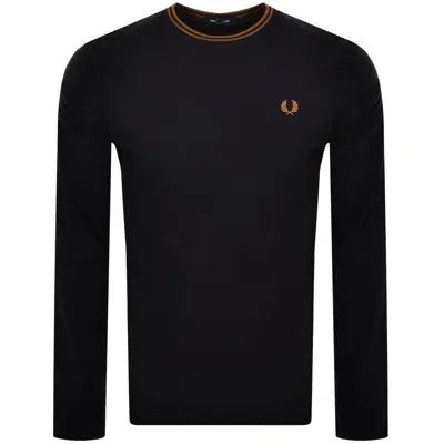 Fred Perry Twin Tipped Long Sleeved T Shirt Navy