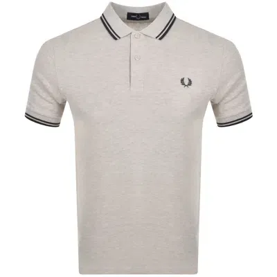 Fred Perry Twin Tipped Polo T Shirt Beige