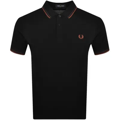 Fred Perry Embroidered-logo Polo Shirt In Black